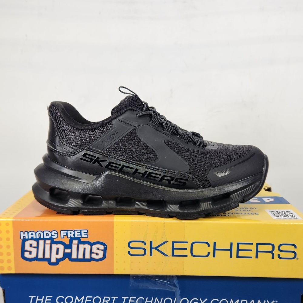 Skechers Sneaker Kids Size 13 Black Hands Free Slip-ins Glide-Step Plus